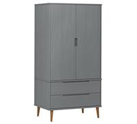 vidaXL Armadio MOLDE Grigio 90x55x175 cm in Legno Massello di Pino