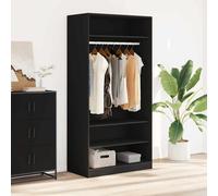 Armadio Nero 100x50x200 cm in Legno Multistrato
