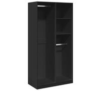 vidaXL Armadio Nero 100x50x200 cm in Legno Multistrato, Armadio con Ruote, armadietto portaoggetti, credenza, Mobile portaoggetti, Guardaroba