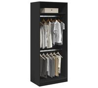 vidaXL Armadio Nero 80x50x200 cm in Legno Multistrato