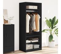 vidaXL Armadio Nero 80x50x200 cm in Legno Multistrato