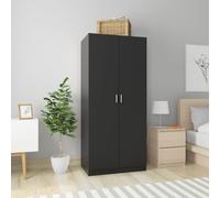 vidaXL Armadio Nero 80x52x180 cm in Legno Multistrato