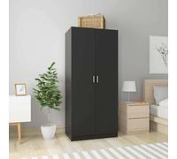 vidaXL Armadio Nero 80x52x180 cm in Legno Multistrato
