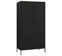 vidaXL Armadio Nero 90x50x180 cm in Acciaio