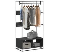 vidaXL Armadio Nero 90x50x180 cm in Truciolato, Mobile portaoggetti, Guardaroba, Mobile per Camera da Letto, armadietto portaoggetti, credenza