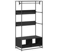 vidaXL Armadio Nero 90x50x180 cm in Truciolato, Mobile portaoggetti, Guardaroba, Mobile per Camera da Letto, armadietto portaoggetti, credenza