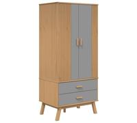 vidaXL Armadio Olden Grigio e Marrone 76,5x53x172 cm Massello di Pino