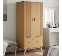 vidaXL Armadio OLDEN Marrone 76,5x53x172 cm in Legno Massello di Pino