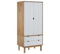 vidaXL Armadio OTTA Marrone e Bianco 76,5x53x172 cm in Legno di Pino