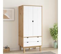 vidaXL Armadio OTTA Marrone e Bianco 76,5x53x172 cm in Legno di Pino
