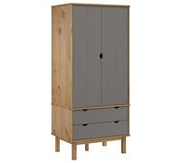 vidaXL Armadio OTTA Marrone e Grigio 76,5x53x172 cm in Legno di Pino