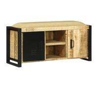 vidaXL Armadio Panchina Marrone 100 x 35 x 50 cm | Tanto spazio per tenere in ordine le cose piccole, Fatta in legno di mango grezzo con un telaio in metallo robusto,