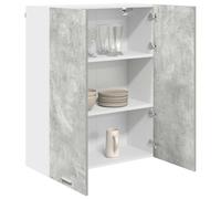 vidaXL Armadio pensile con Porta Riga Grigio Cemento 80 x 31 x 100 cm, Spazio Ampio, armadi da Cucina Moderni, Organizer a Muro, mensole rettangolari, Legno ingegnerizzato