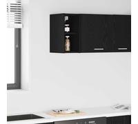vidaXL Armadio pensile Riga Rovere Nero 20 x 29,5 x 40 cm, Spazio Ampio, armadi da Cucina Moderni, Organizer a Muro, mensole rettangolari, Legno ingegnerizzato
