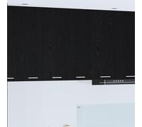 vidaXL Armadio pensile con Porta Riga Rovere Nero 60 x 31 x 80 cm, Spazioso, armadietto da Cucina Robusto, Organizer Moderni a Parete, Legno ingegnerizzato per Risparmio Spazio