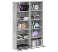 vidaXL Armadio per CD, 2 pezzi, grigio cemento, 33 x 23,5 x 97,5 cm