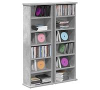 vidaXL Armadio per CD, 2 pezzi, grigio cemento, 60 x 17 x 92 cm