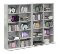 vidaXL Armadio per CD, 2 pezzi, grigio cemento, 65 x 23,5 x 97,5 cm
