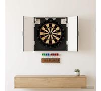 vidaXL Armadietto per bersaglio Horn, nero, 52,5 x 10,5 x 53,5 cm, moderno, resistente all'umidità, salvaspazio per la tua sala giochi, design elegante