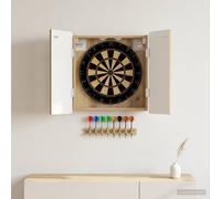 vidaXL ZWOLLE - Armadietto per bersaglio per freccette in rovere Artisan, 52,5 x 10,5 x 57,5 cm, moderno, resistente all'umidità, organizer salvaspazio per interni, struttura compatta
