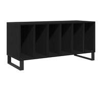 Armadio Contemporaneo per Media vidaXL per DVD | Legno massello di rovere | Spazio ampio | 100 X 38 X 48 cm | Finitura nera opaca | Mobili eleganti per soggiorno e soluzioni compatte per home theatre