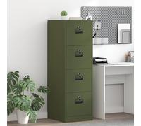vidaXL Armadio per File 2 pcs Verde oliva 44 x 50 x 106.5 cm