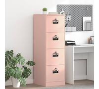 vidaXL Mobile raccoglitore 2 pezzi rosa 44 x 50 x 106,5 cm per ufficio con cassetto e serrature