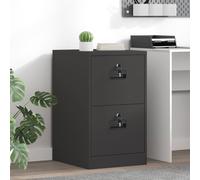 vidaXL Mobile raccoglitore con cassetto geometrico nero 44 x 50 x 106,5 cm, ufficio, rettangolare, design industriale, moderno con serrature, ampio spazio di archiviazione, costruzione durevole per c