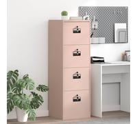 vidaXL Mobile raccoglitore con cassetto con ripiano rosa, 44 x 50 x 106,5 cm, ufficio, rettangolare, design industriale, moderno con serrature, ampio spazio di archiviazione, costruzione durevole per