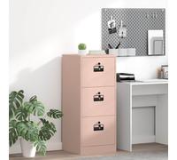 vidaXL Mobile raccoglitore con cassetto con ripiano rosa, 44 x 50 x 106,5 cm, ufficio, rettangolare, design industriale, moderno con serrature, ampio spazio di archiviazione, costruzione durevole per