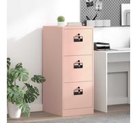 vidaXL Mobile raccoglitore con cassetto con ripiano rosa, 44 x 50 x 106,5 cm, ufficio, design industriale, moderno con serrature, ampio spazio di archiviazione, costruzione durevole per qualsiasi SPA