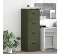 vidaXL Armadio per File con cassetto Verde oliva 44 x 50 x 106.5 cm