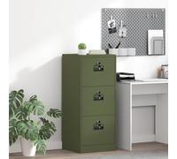 vidaXL Armadio per File con cassetto Verde oliva 45,5 x 42 x 106,5 cm