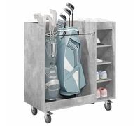 vidaXL Armadio da golf con ruota tinta unita grigio cemento 90 x 45 x 98 cm, garage, rettangolare, design moderno, durevole per lo stoccaggio del veicolo, linee sottili, uso ottimale dello spazio