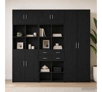 vidaXL Armadio per la conservazione con ripiani Rovere Nero