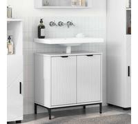 vidaXL Armadio per Lavabo da Bagno Bianco lucido 60,5 x 33,5 x 61 cm