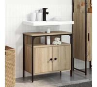 vidaXL Armadio per Lavabo da Bagno con porta Beige 60 x 30 x 60 cm