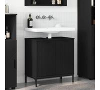 vidaXL Armadio per Lavabo da Bagno con porta Nero 60,5 x 33,5 x 61 cm