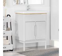 vidaXL Armadio per Lavabo da Bagno FLORO Bianco 60 x 40 x 80 cm