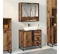 vidaXL Armadio per Lavabo da Bagno Legno vecchio 65 x 33 x 60 cm