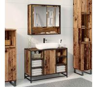 vidaXL Armadio per Lavabo da Bagno Legno vecchio 80 x 33 x 60 cm