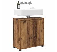 vidaXL Armadio per lavabo da bagno manuale in legno antico 60 x 30 x 60 cm, armadio da bagno regolabile, mobile moderno, grande stoccaggio, resistente all'umidità, scaffalature aperte