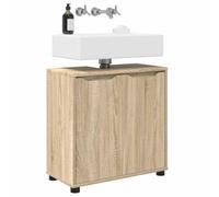 vidaXL Armadio per lavabo da bagno manuale in rovere Sonoma 60 x 30 x 60 cm, armadio da bagno regolabile, mobile moderno, grande stoccaggio, resistente all'umidità, scaffalature aperte