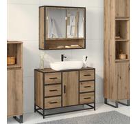 vidaXL Armadio per Lavabo da Bagno rovere artigianale 80 x 33 x 60 cm