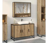 vidaXL Armadio per Lavabo da Bagno rovere artigianale 90 x 33 x 60 cm