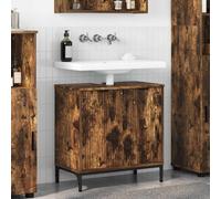 vidaXL Armadio per Lavabo da Bagno Rovere fumo 60,5 x 33,5 x 61 cm