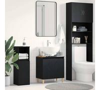 vidaXL Armadio per Lavabo da Bagno Rovere Nero 58 x 33 x 60 cm