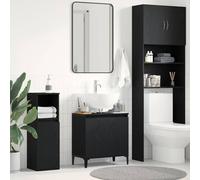 vidaXL Armadio per Lavabo da Bagno Rovere Nero 58 x 33 x 60 cm