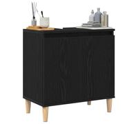 vidaXL Armadio per Lavabo da Bagno Rovere Nero 58 x 33 x 60 cm | C'è abbondanza di spazio per i tuoi oggetti, Linee moderne e affusolate che danno un tocco di stile,