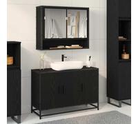 vidaXL Armadio da bagno con lavabo, design moderno, stile industriale, mobili per la casa, organizzazione rettangolare